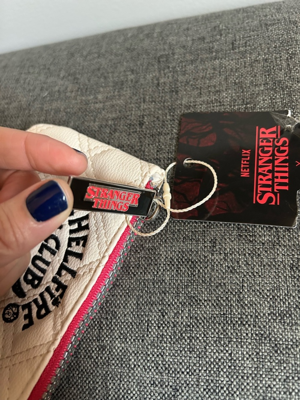 Netflix Stranger Things Hellfire Club Quilted Zip Pouch - Picture 3 of 3